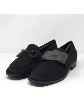 Nine West Lilpa2 Black Suede Chain Loafers 9.5M